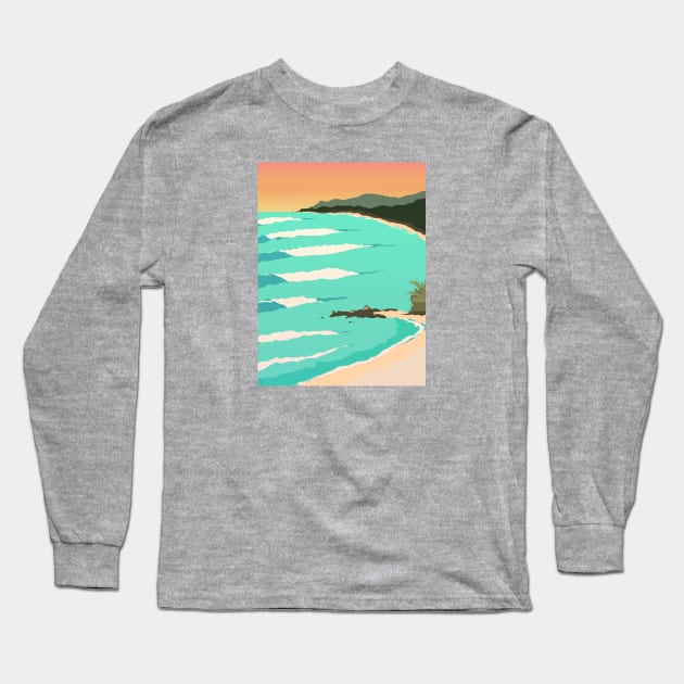 Malpais, Costa Rica at Sunset Long Sleeve T-Shirt by lymancreativeco